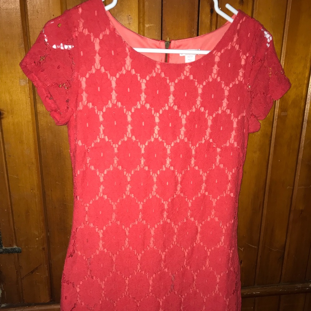 Lace Over Pink Mini Dress